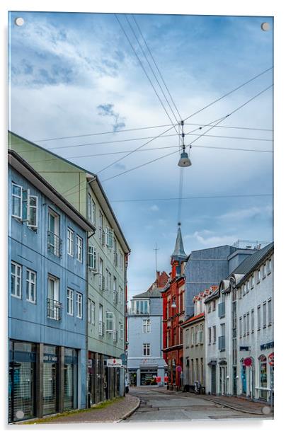 Aarhus Street View Acrylic by Antony McAulay