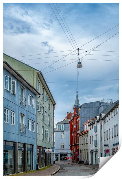 Aarhus Street View Print by Antony McAulay