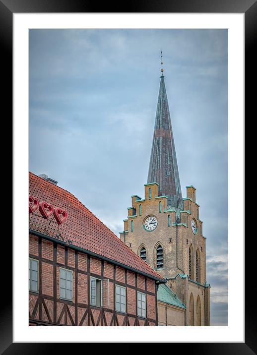 Halmstad Church from Old Town Framed Mounted Print by Antony McAulay