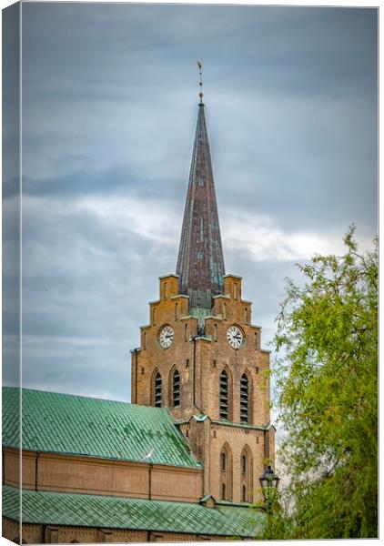 Halmstad Church Spire Canvas Print by Antony McAulay