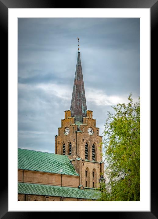 Halmstad Church Spire Framed Mounted Print by Antony McAulay