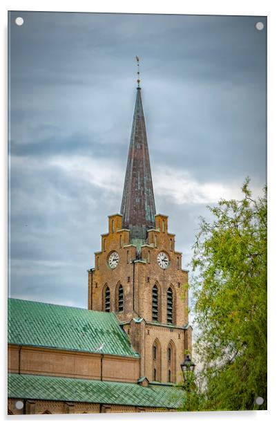 Halmstad Church Spire Acrylic by Antony McAulay