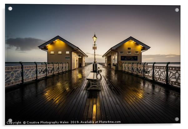 Penarth Pier at Dawn Acrylic by Creative Photography Wales