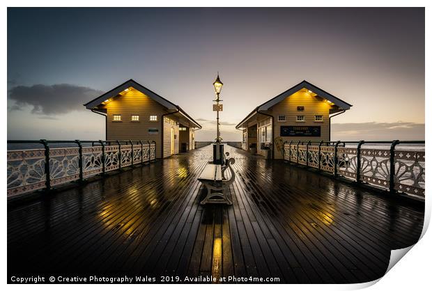 Penarth Pier at Dawn Print by Creative Photography Wales