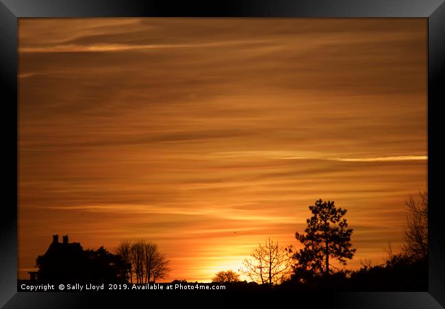Blakeney Silhouette Sunset Framed Print by Sally Lloyd
