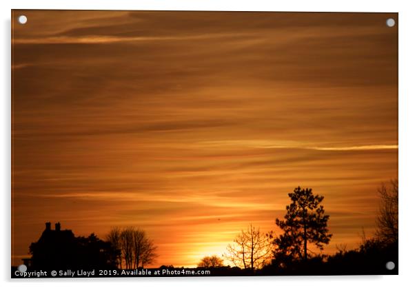 Blakeney Silhouette Sunset Acrylic by Sally Lloyd