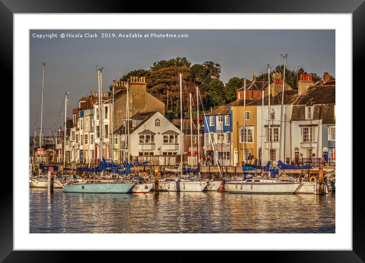 Evening Sun In The Harbour Framed Mounted Print by Nicola Clark