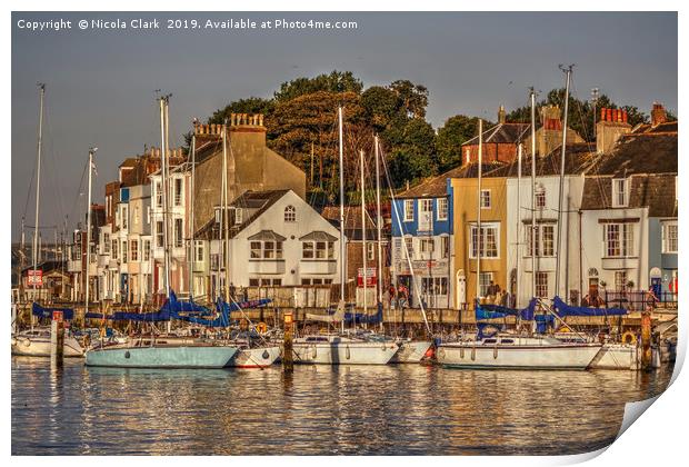 Evening Sun In The Harbour Print by Nicola Clark