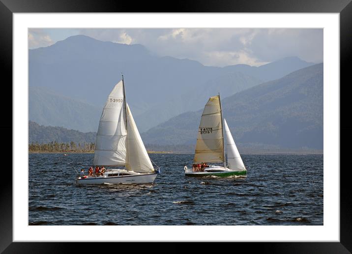 on Lake Brunner Framed Mounted Print by Peter Righteous