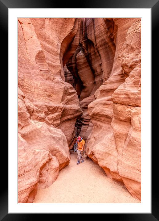 Guide Leaving Antelope Canyon Framed Mounted Print by LensLight Traveler