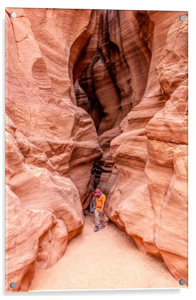 Guide Leaving Antelope Canyon Acrylic by LensLight Traveler