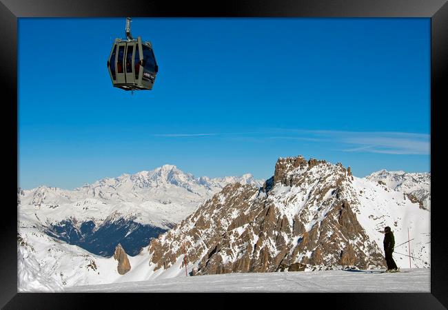 Mont Blanc Mont Vallon Meribel Mottaret France Framed Print by Andy Evans Photos