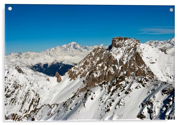 Mont Blanc Mont Vallon Meribel Mottaret France Acrylic by Andy Evans Photos