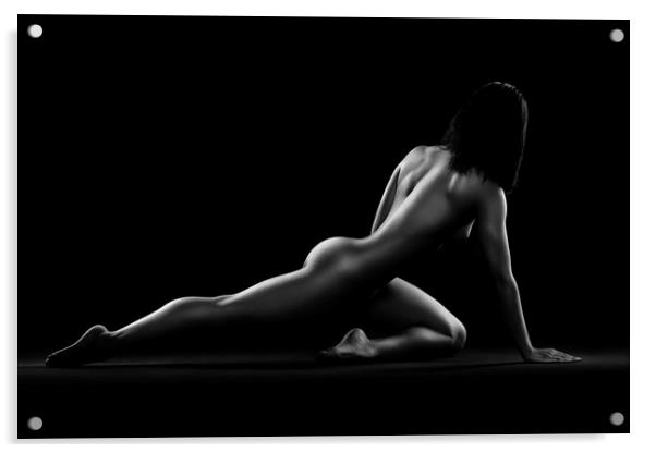 Nude woman bodyscape 5 Acrylic by Johan Swanepoel