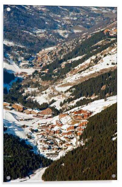 Meribel Mottaret 3 Valleys French Alps France Acrylic by Andy Evans Photos