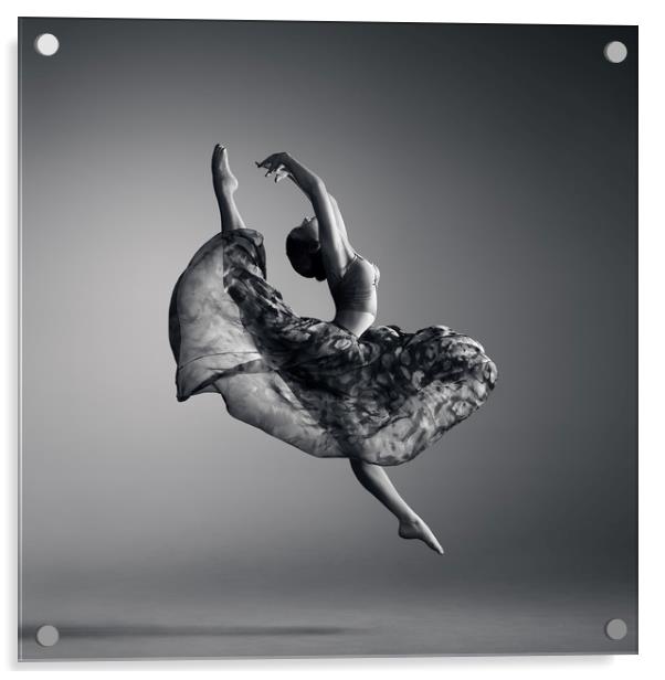 Ballerina jumping Acrylic by Johan Swanepoel