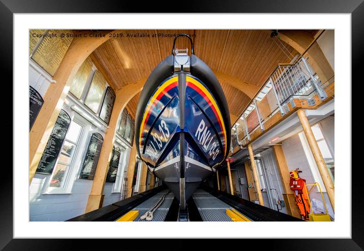 Swanage lifeboat Framed Mounted Print by Stuart C Clarke