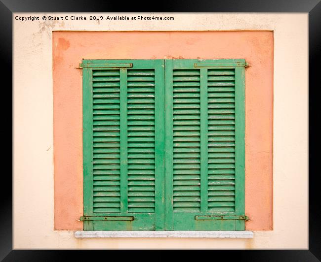 Windows shutters Framed Print by Stuart C Clarke