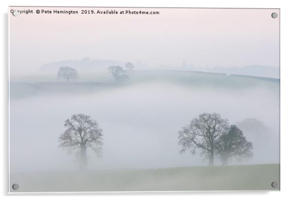Misty Devon Morning Acrylic by Pete Hemington