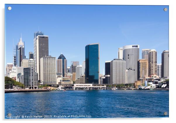 Sydney central business district from the harbour  Acrylic by Kevin Hellon