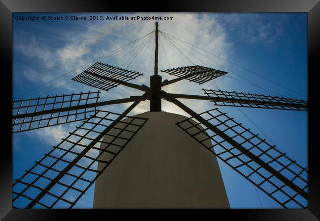 Palma windmill Framed Print by Stuart C Clarke