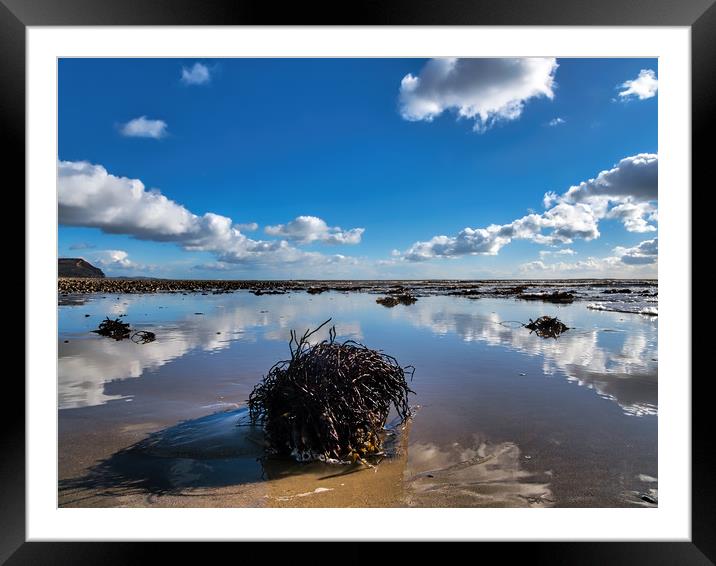Winter Cloud Reflections at Charmouth Framed Mounted Print by Susie Peek