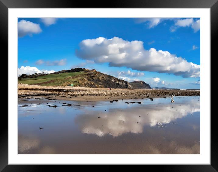 Cloud Reflections at Charmouth - February Framed Mounted Print by Susie Peek