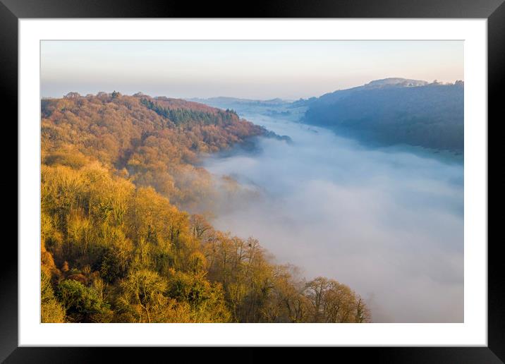 The Wye Valley and Cloud Inversion Gloucestershire Framed Mounted Print by Nick Jenkins