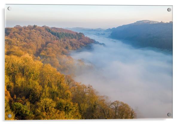 The Wye Valley and Cloud Inversion Gloucestershire Acrylic by Nick Jenkins