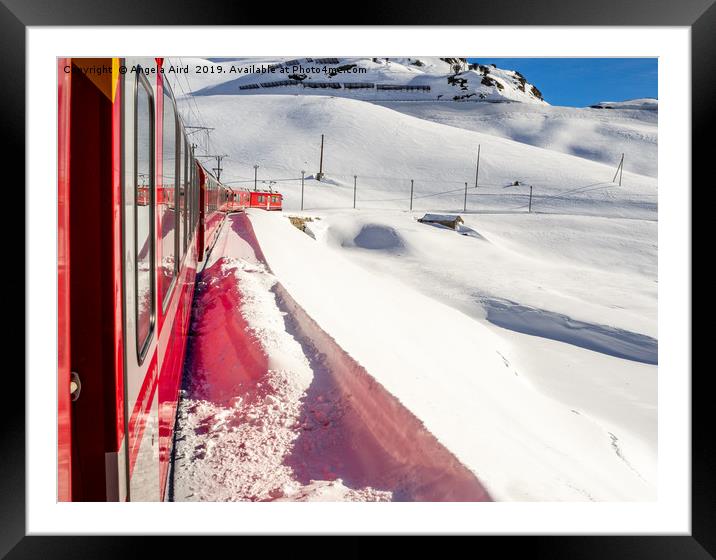 Bernina Express. Framed Mounted Print by Angela Aird