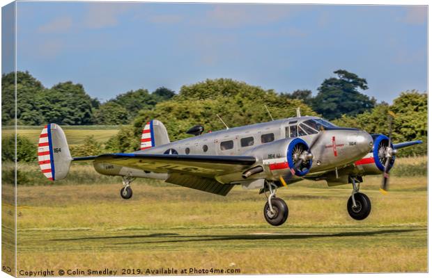 Beechcraft C-45D Expeditor G-BKGL  Canvas Print by Colin Smedley