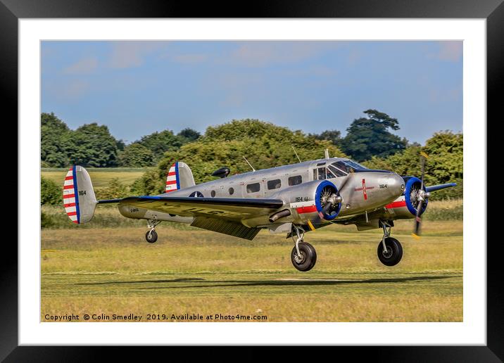 Beechcraft C-45D Expeditor G-BKGL  Framed Mounted Print by Colin Smedley