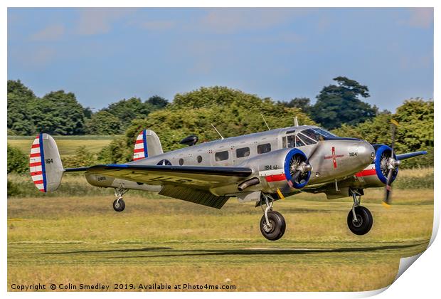 Beechcraft C-45D Expeditor G-BKGL  Print by Colin Smedley