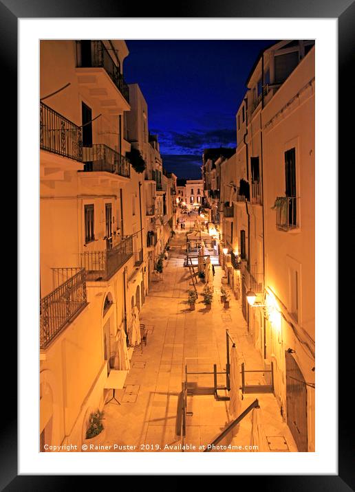 The old town of Bari, Italy, at night Framed Mounted Print by Lensw0rld 