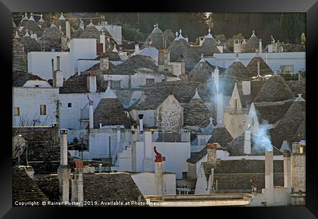 View over the famous "Trulli" of Alberobello Framed Print by Lensw0rld 