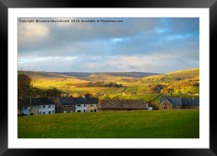 Upper Wensleydale from Hawes, Yorkshire Dales Nati Framed Mounted Print by Louise Heusinkveld
