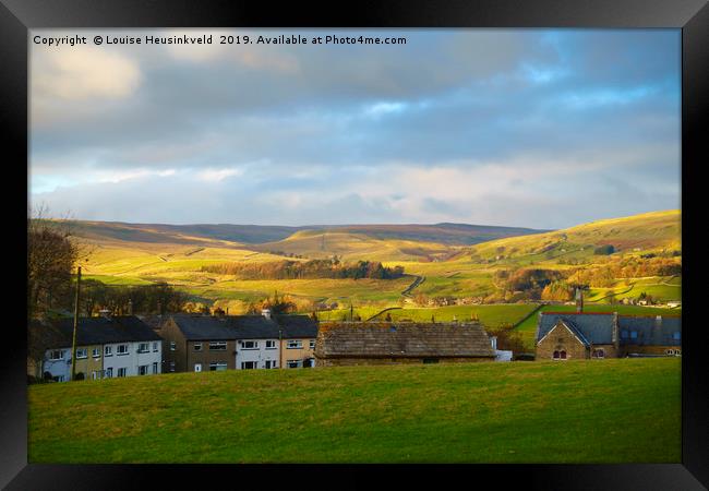 Upper Wensleydale from Hawes, Yorkshire Dales Nati Framed Print by Louise Heusinkveld