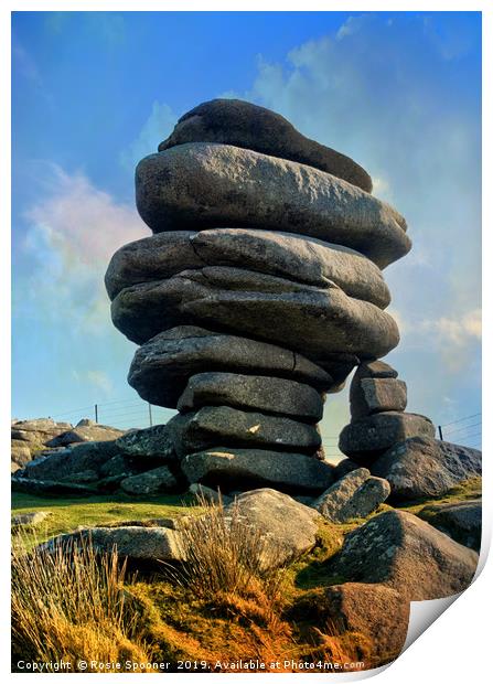 The Cheesewring Stowes Hill on Bodmin Moor Print by Rosie Spooner
