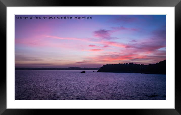 Meadfoot Sunset Framed Mounted Print by Tracey Yeo