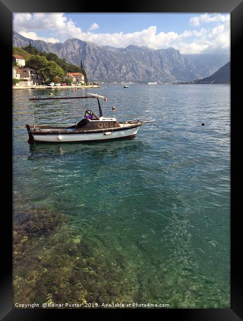 Beautiful view from Perast over the Bay of Kotor Framed Print by Lensw0rld 