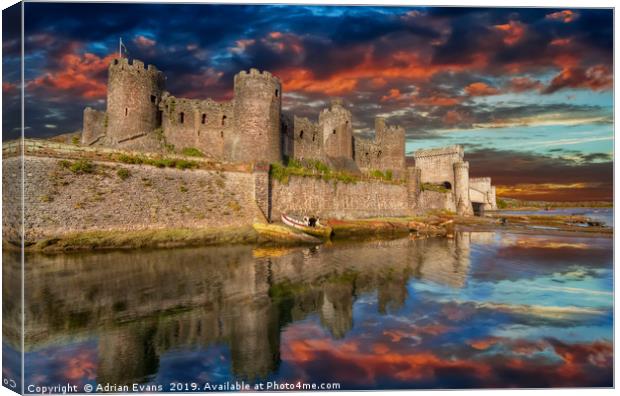 Conwy Castle Sunset Canvas Print by Adrian Evans