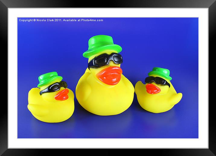Three Rubber Ducks Framed Mounted Print by Nicola Clark