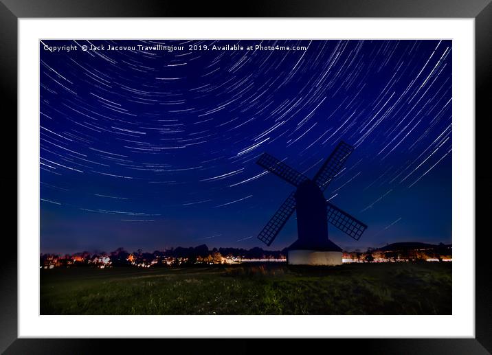 Pitstone windmill star trails Framed Mounted Print by Jack Jacovou Travellingjour