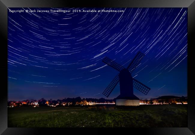Pitstone windmill star trails Framed Print by Jack Jacovou Travellingjour