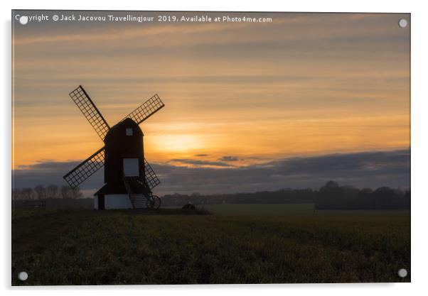 Pitstone windmill Acrylic by Jack Jacovou Travellingjour