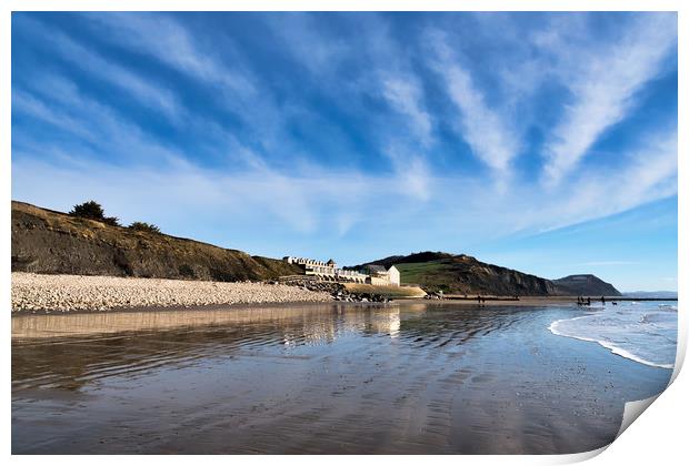 Winter Seascape At Charmouth      Print by Susie Peek