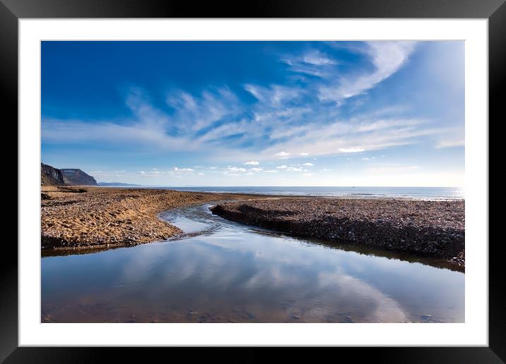 River Char at Charmouth Framed Mounted Print by Susie Peek