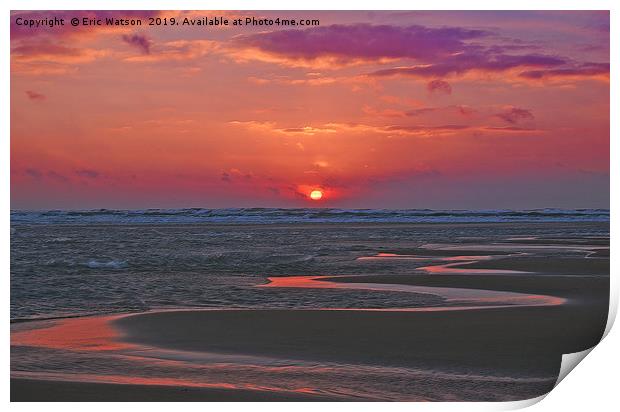 North Sea Sunrise Print by Eric Watson