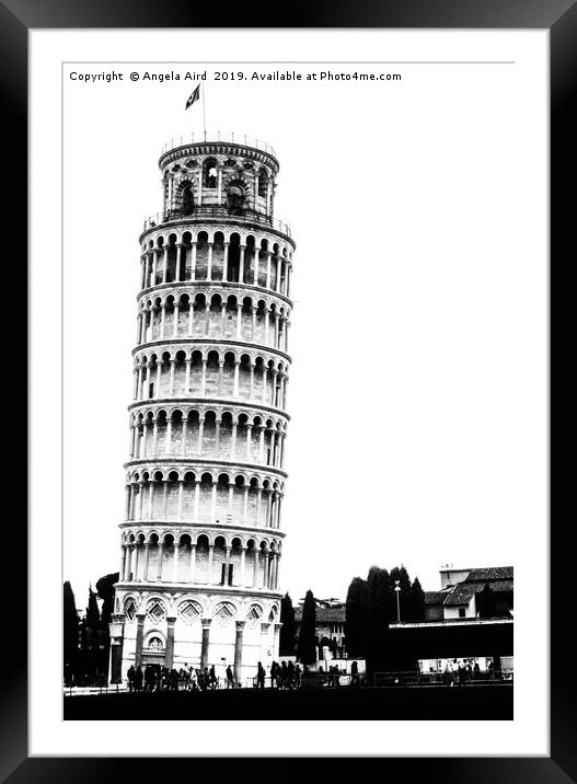The Leaning Tower. Framed Mounted Print by Angela Aird