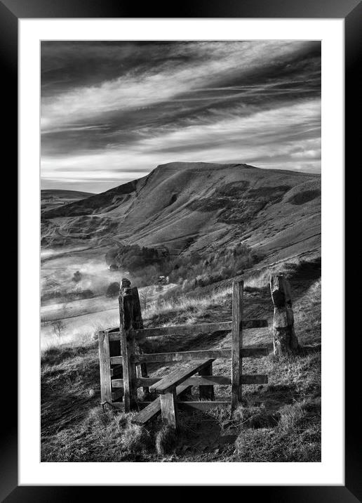Footpath To Mam Tor                               Framed Mounted Print by Darren Galpin